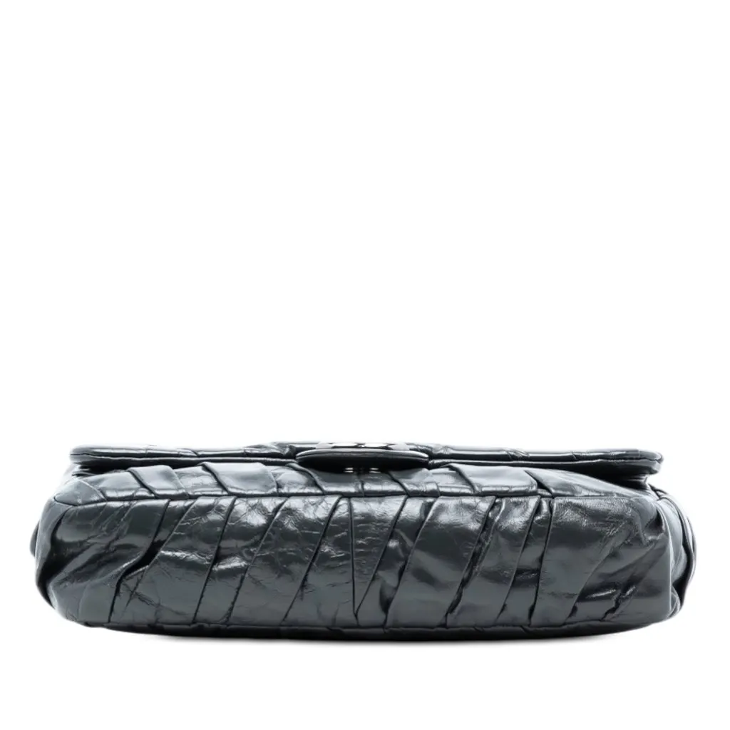 Chanel Medium Glazed Calfskin Twisted Flap Black Leather Very good - Inside View
