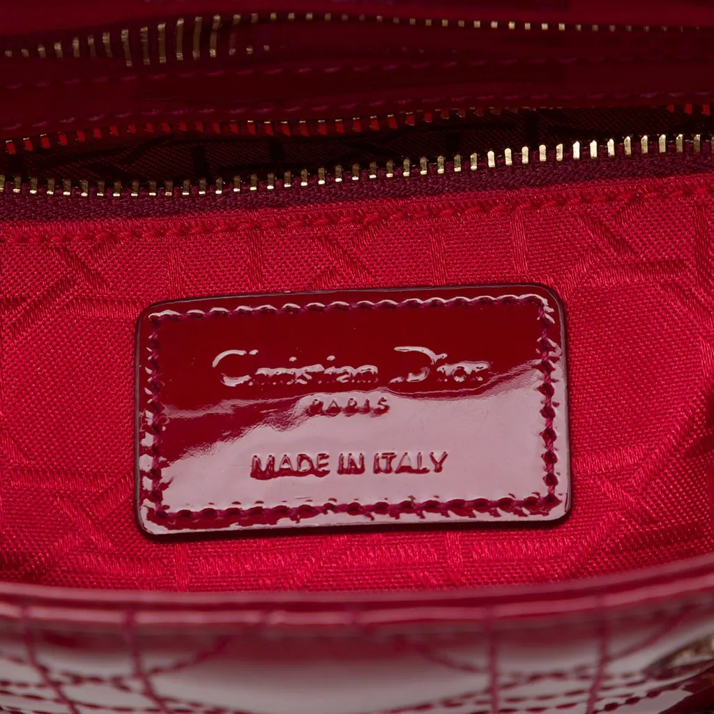 Dior Mini Patent Cannage Lady Dior Red Leather Very good - Box View