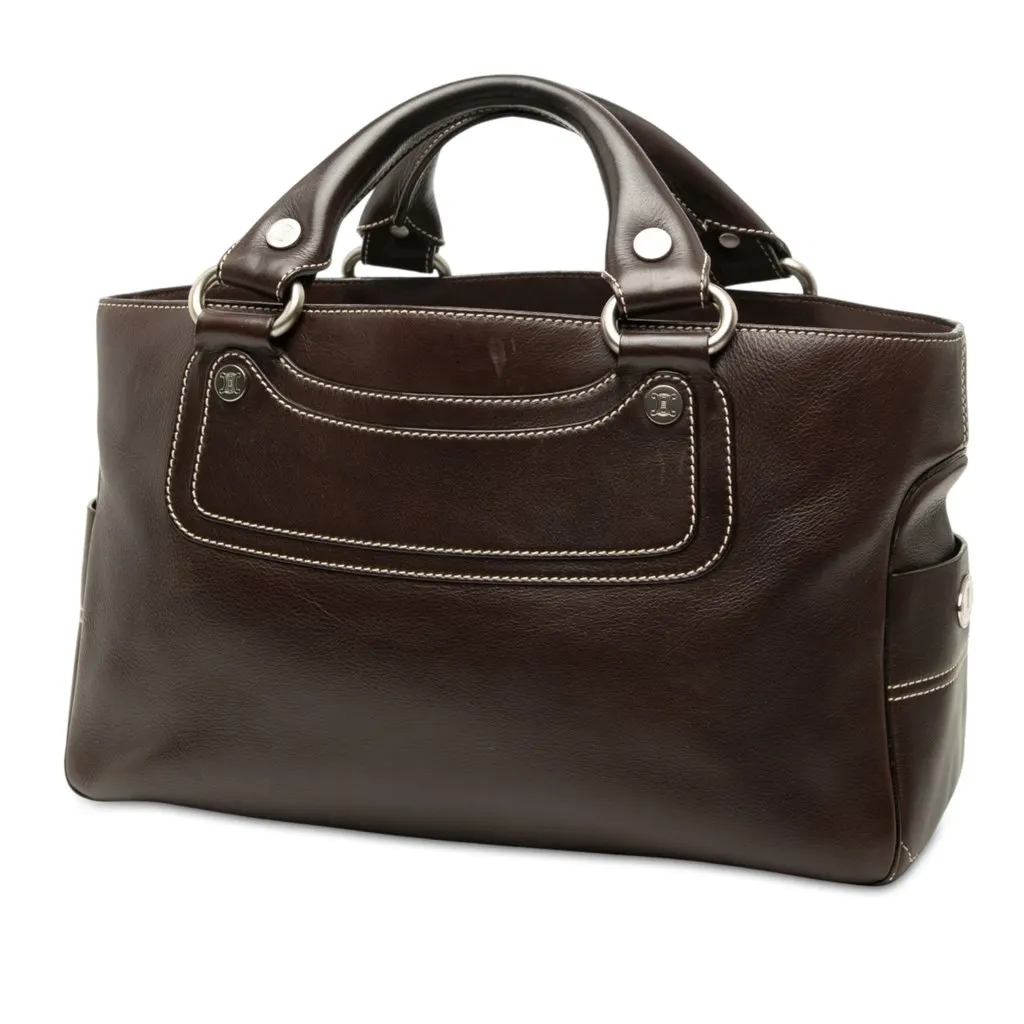 Celine Calfskin Boogie Handbag Brown Leather Very good - Back View