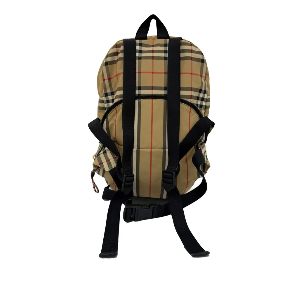 Burberry House Check Nylon Convertible Backpack Beige Very good - Back View