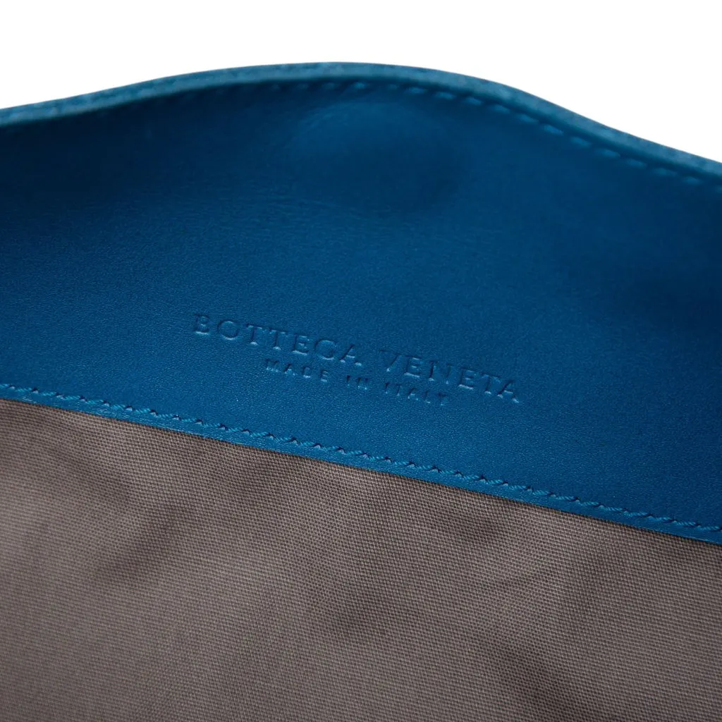 Bottega Veneta Nappa Intrecciato Flap Crossbody Blue Leather Good - Box View