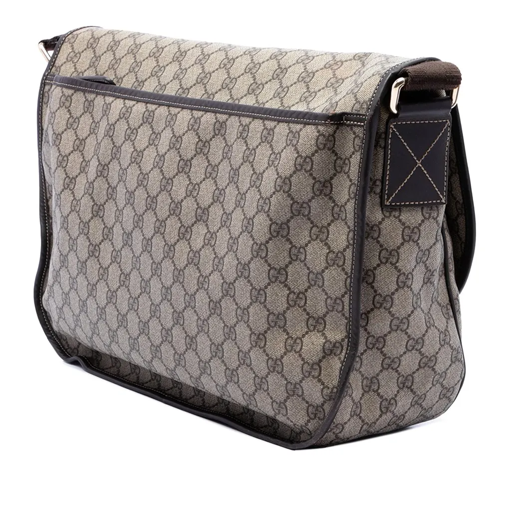 Gucci GG Supreme Messenger Bag Beige Canvas Good - Back View