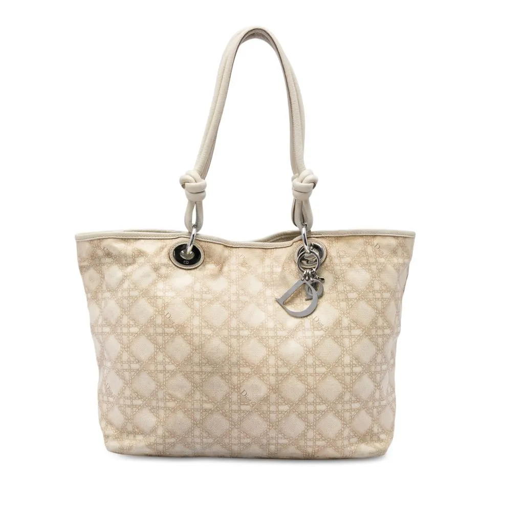 Dior Large Canvas Cannage Print Cherie Shopper Tote