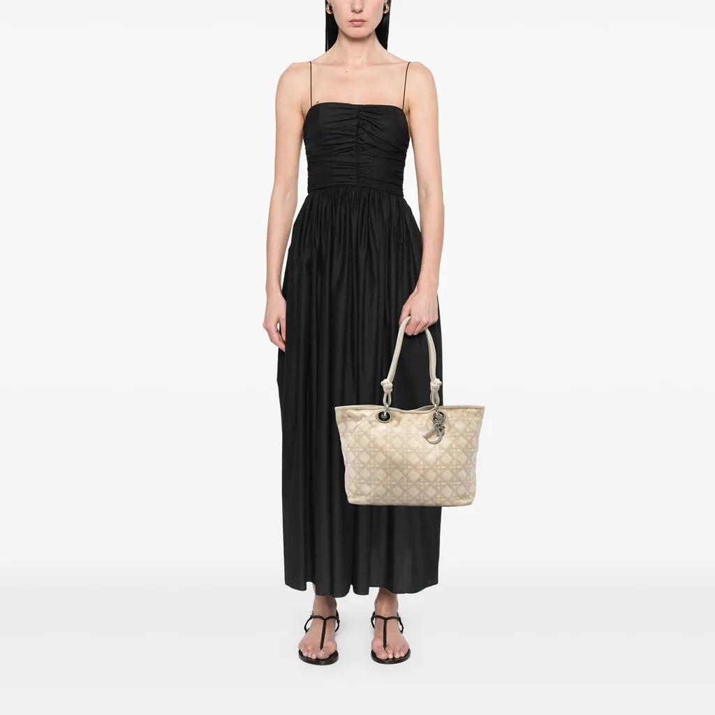 Dior Large Canvas Cannage Print Cherie Shopper Tote Beige Very good - Box View