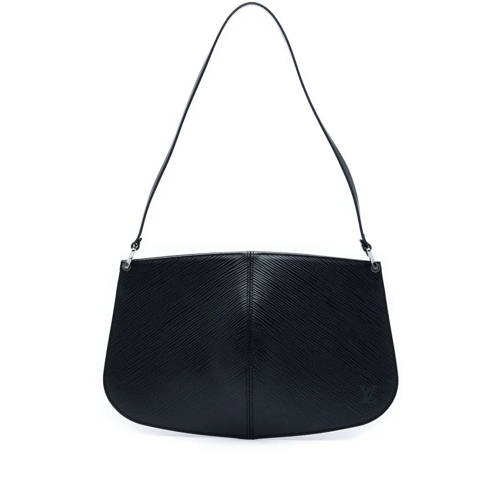 Louis Vuitton Epi Demi Lune Pochette Black Leather Very good - Front View