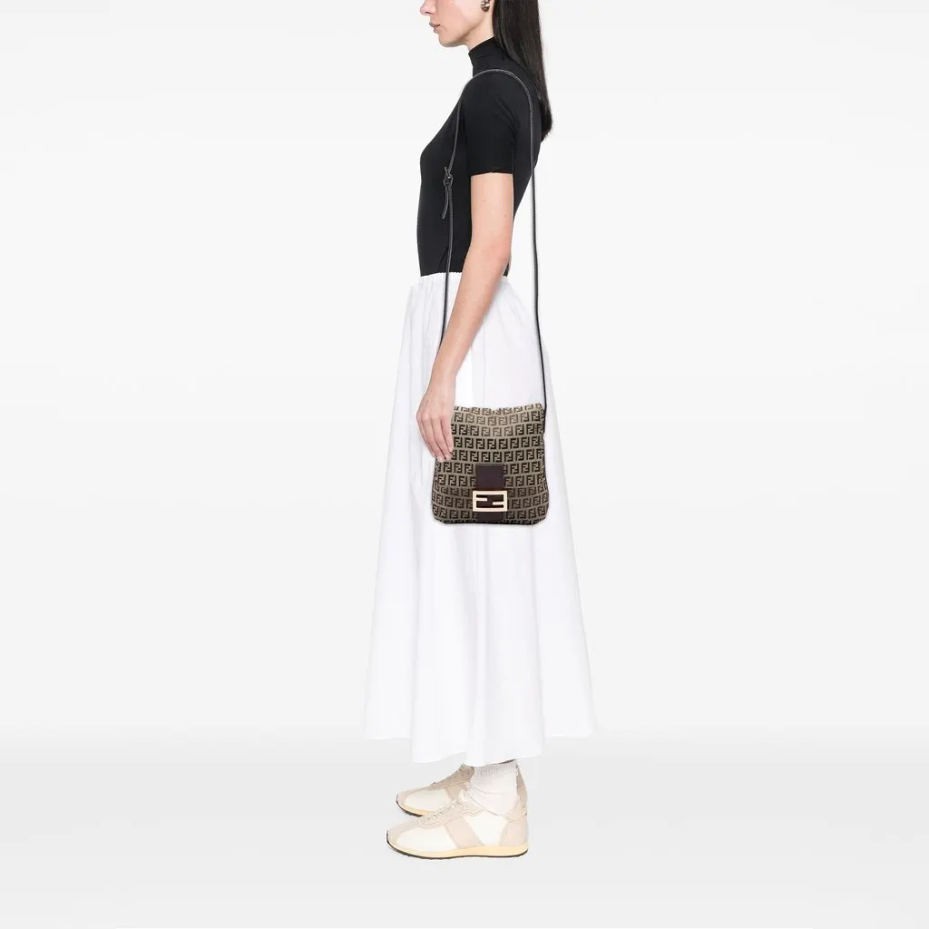 Fendi Zucchino Canvas Crossbody Brown Canvas Very good - Box View