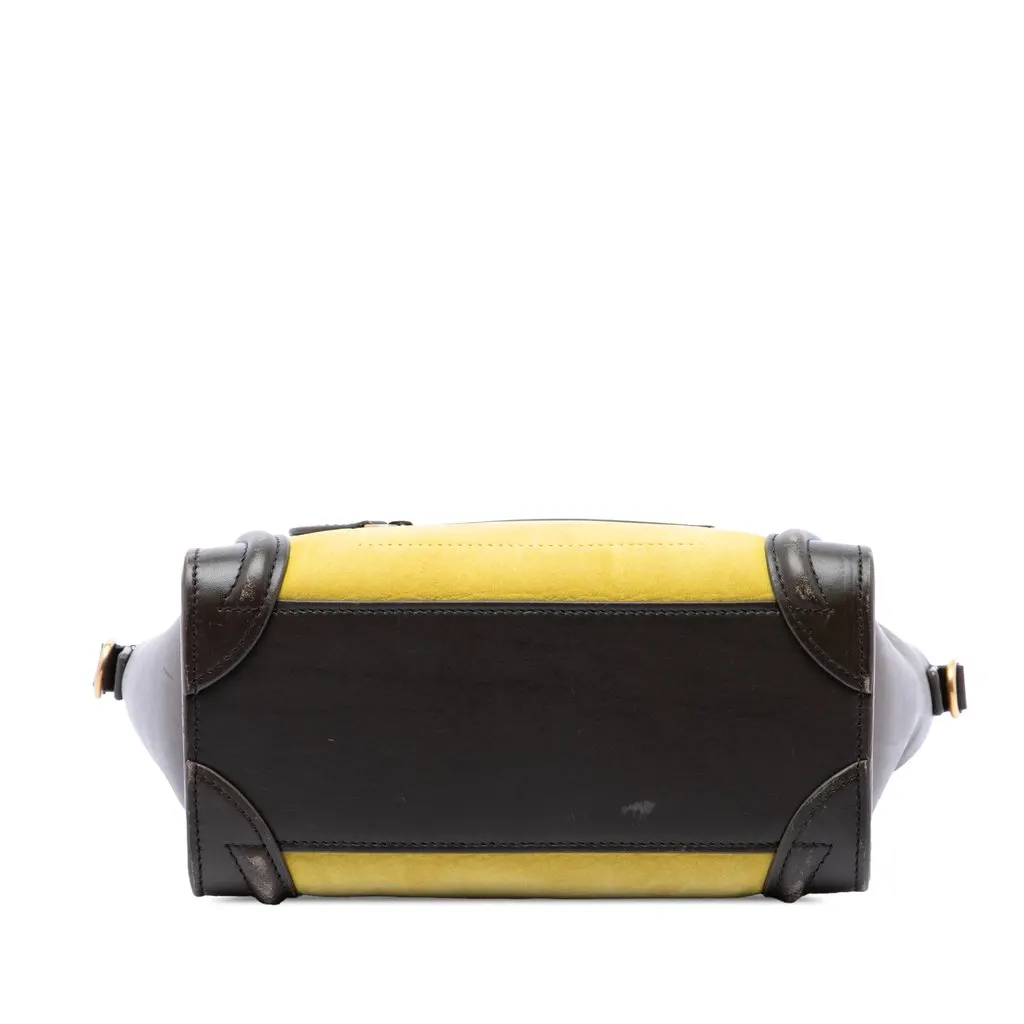 Celine Nano Tricolor Leather Luggage Tote Yellow Leather Good - Inside View