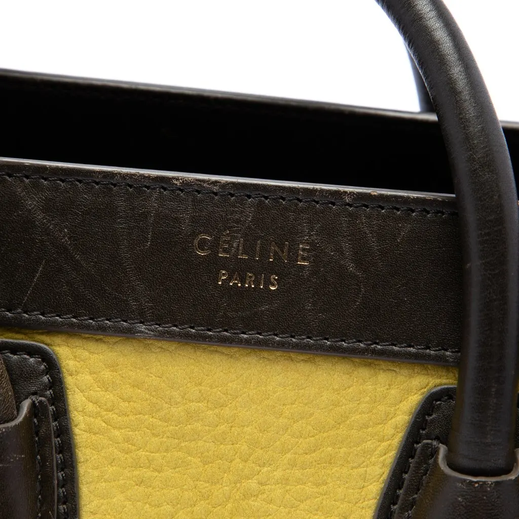 Celine Nano Tricolor Leather Luggage Tote Yellow Leather Good - Box View