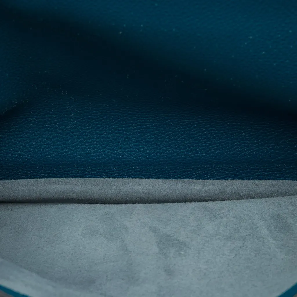 Hermès Togo Verso Sac a Depeches 38 Blue Leather Good - Model View