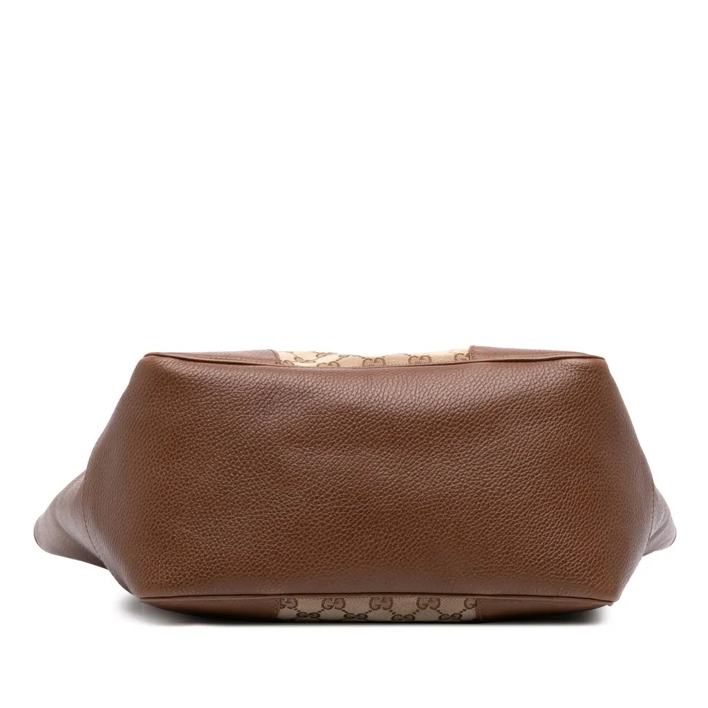 Gucci GG Canvas Bree Zippered Tote Beige Canvas Good - Inside View