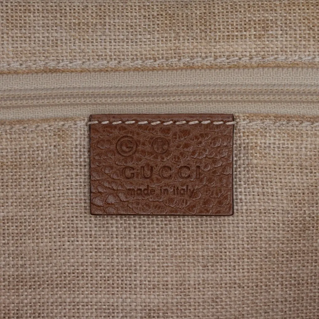Gucci GG Canvas Bree Zippered Tote Beige Canvas Good - Box View