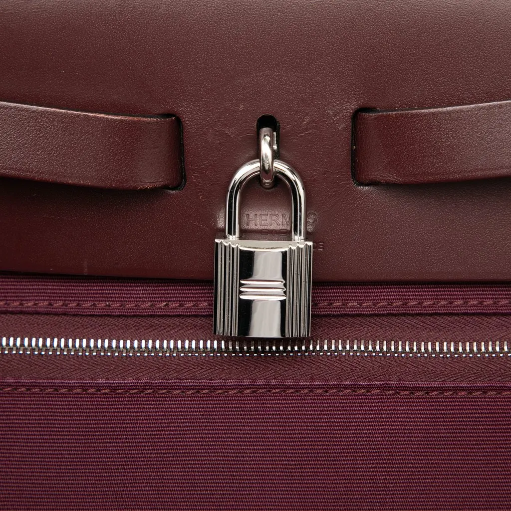 Hermès Military Toile and Vache Hunter Herbag Zip 31 Red Very good - Box View