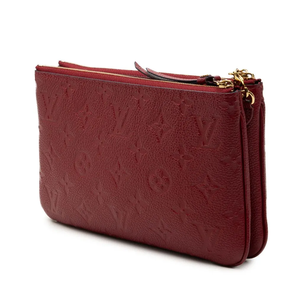Louis Vuitton Monogram Empreinte Double Zip Pochette Red Leather Very good - Back View