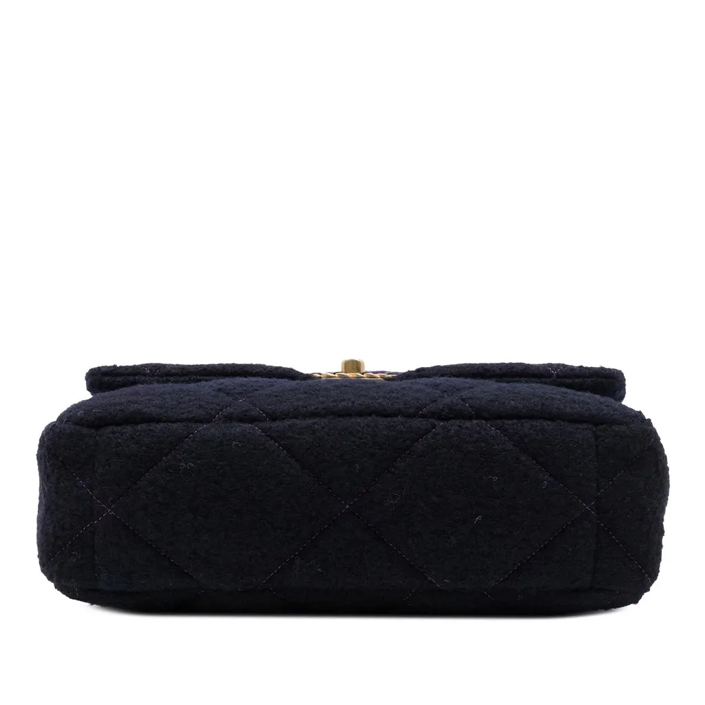 Chanel Large Tweed Ombre 19 Flap Purple Tweed Very good - Inside View
