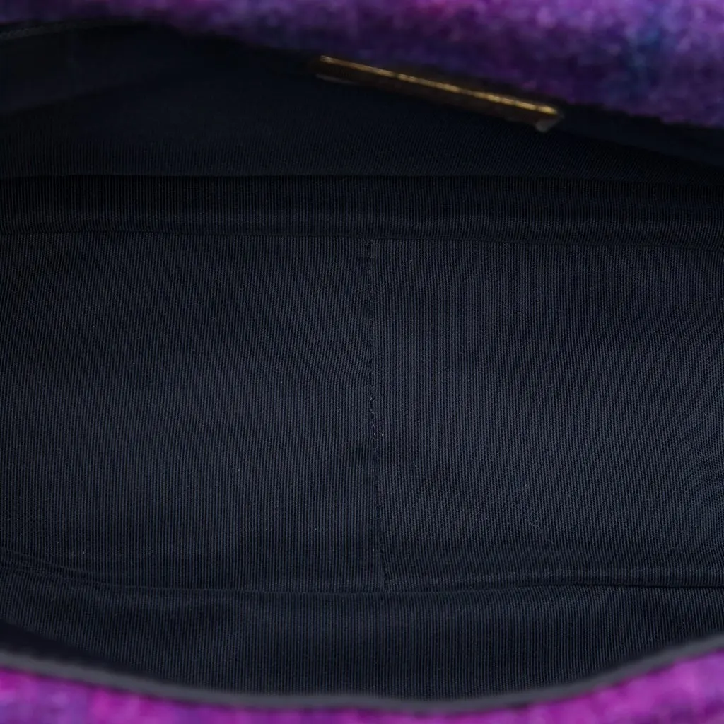 Chanel Large Tweed Ombre 19 Flap Purple Tweed Very good - Model View
