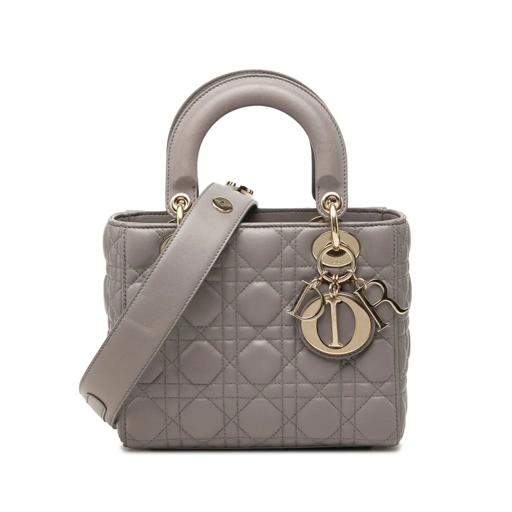 Dior Small Lambskin Cannage MyABCDior Lady Dior Brown Leather Very good - Front View