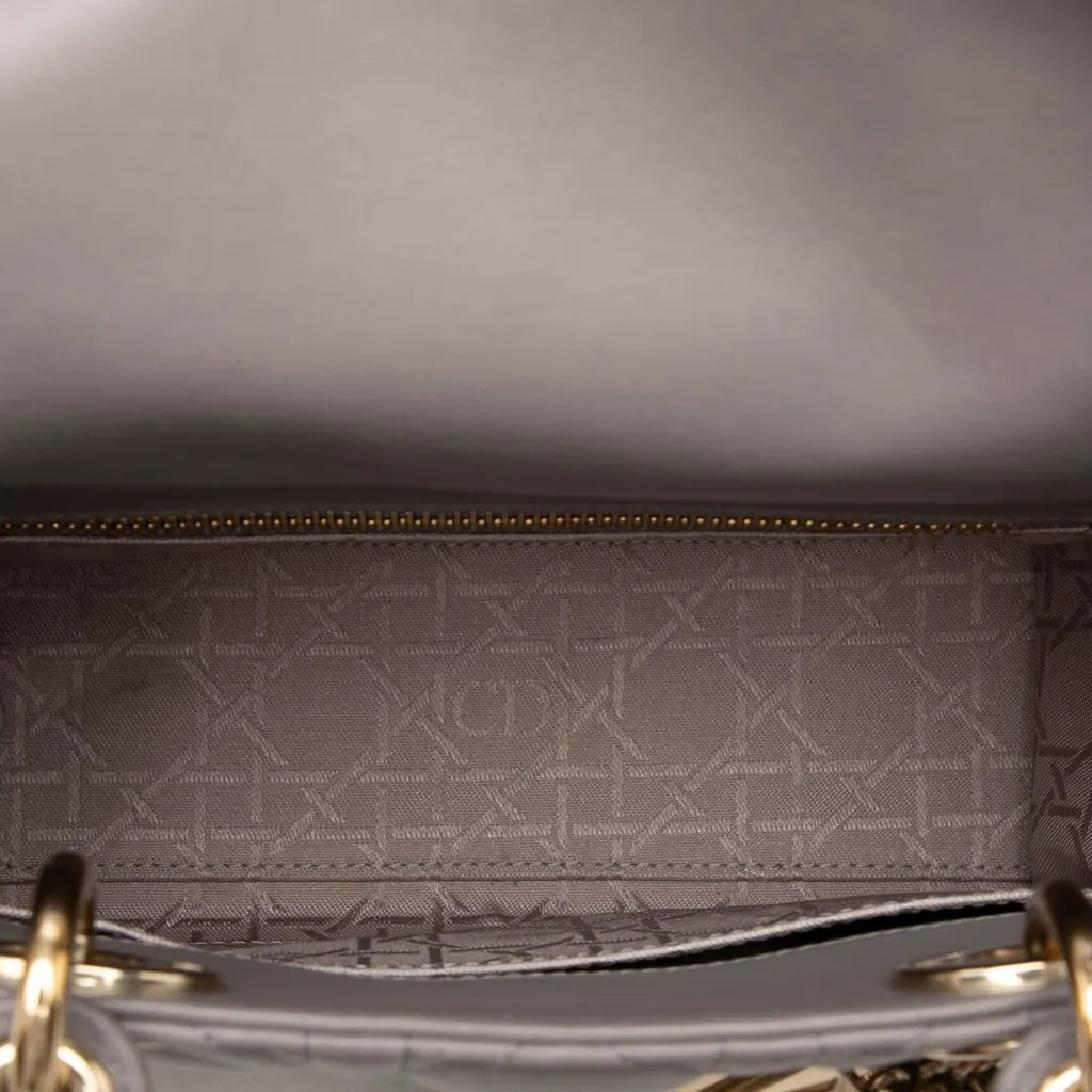 Dior Small Lambskin Cannage MyABCDior Lady Dior Brown Leather Very good - Model View