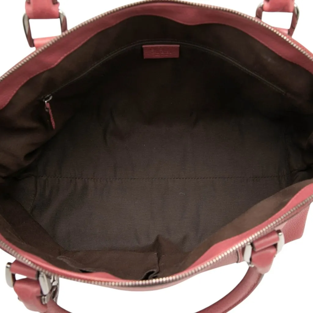 Gucci Medium Calfskin GG Charm Dome Satchel Pink Leather Very good - Model View