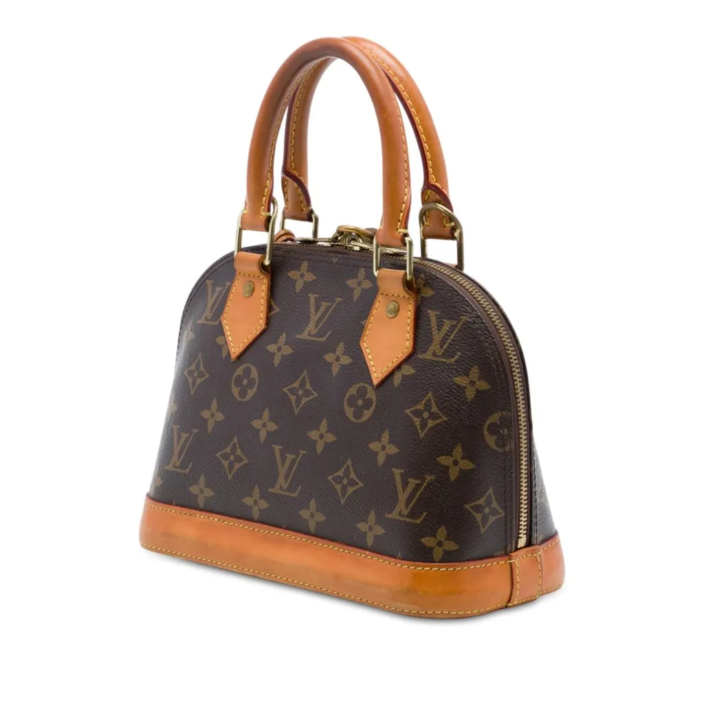 Louis Vuitton Monogram Alma BB Brown Canvas Good - Back View