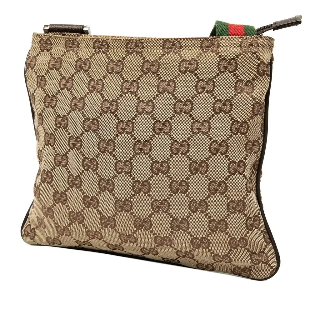 Gucci GG Canvas Web Crossbody Beige Canvas Good - Back View