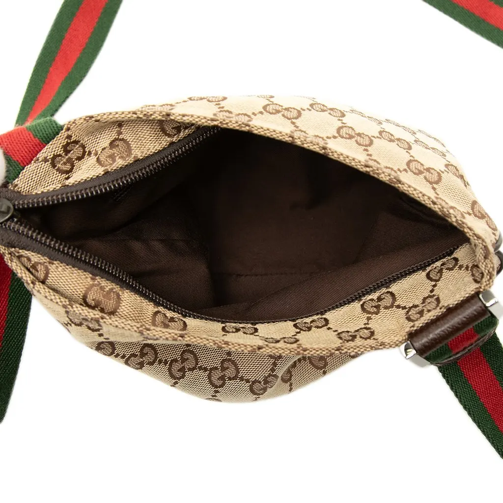 Gucci GG Canvas Web Crossbody Beige Canvas Good - Model View