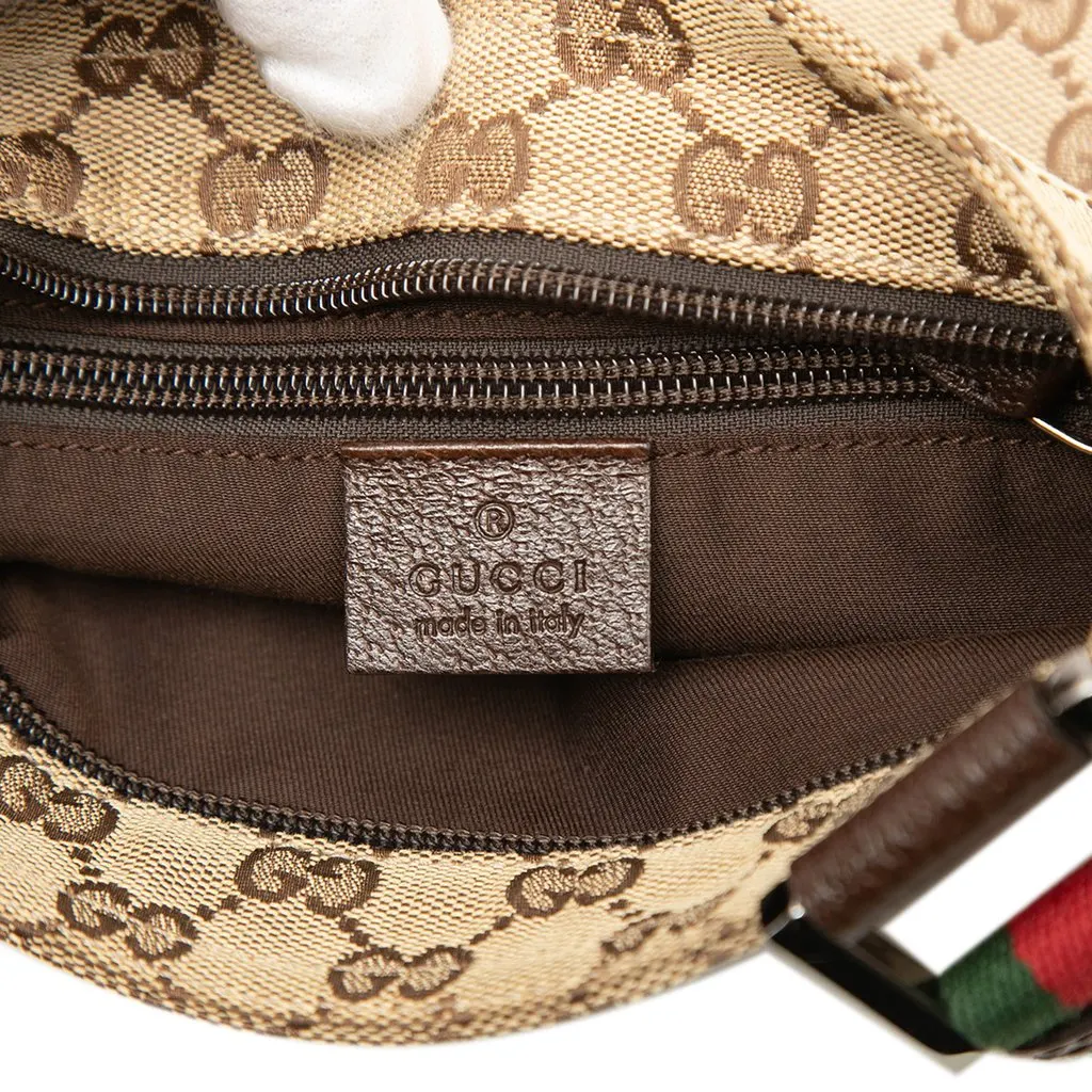 Gucci GG Canvas Web Crossbody Beige Canvas Good - Box View