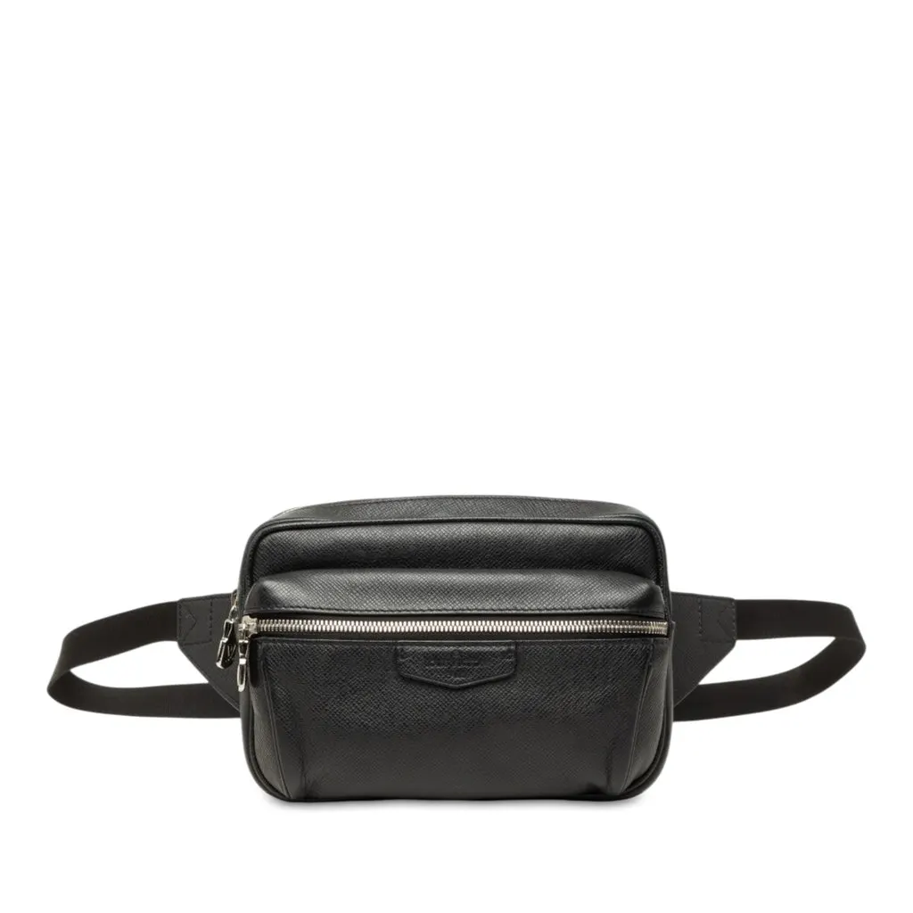 Louis Vuitton Taiga Outdoor Bumbag Black Leather Good - Front View