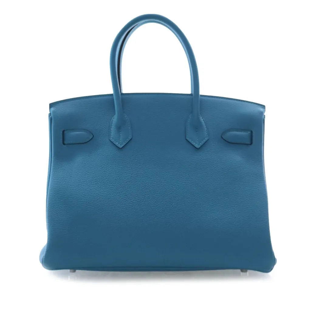 Hermès Togo Birkin Retourne 30 Blue Leather Very good - Back View