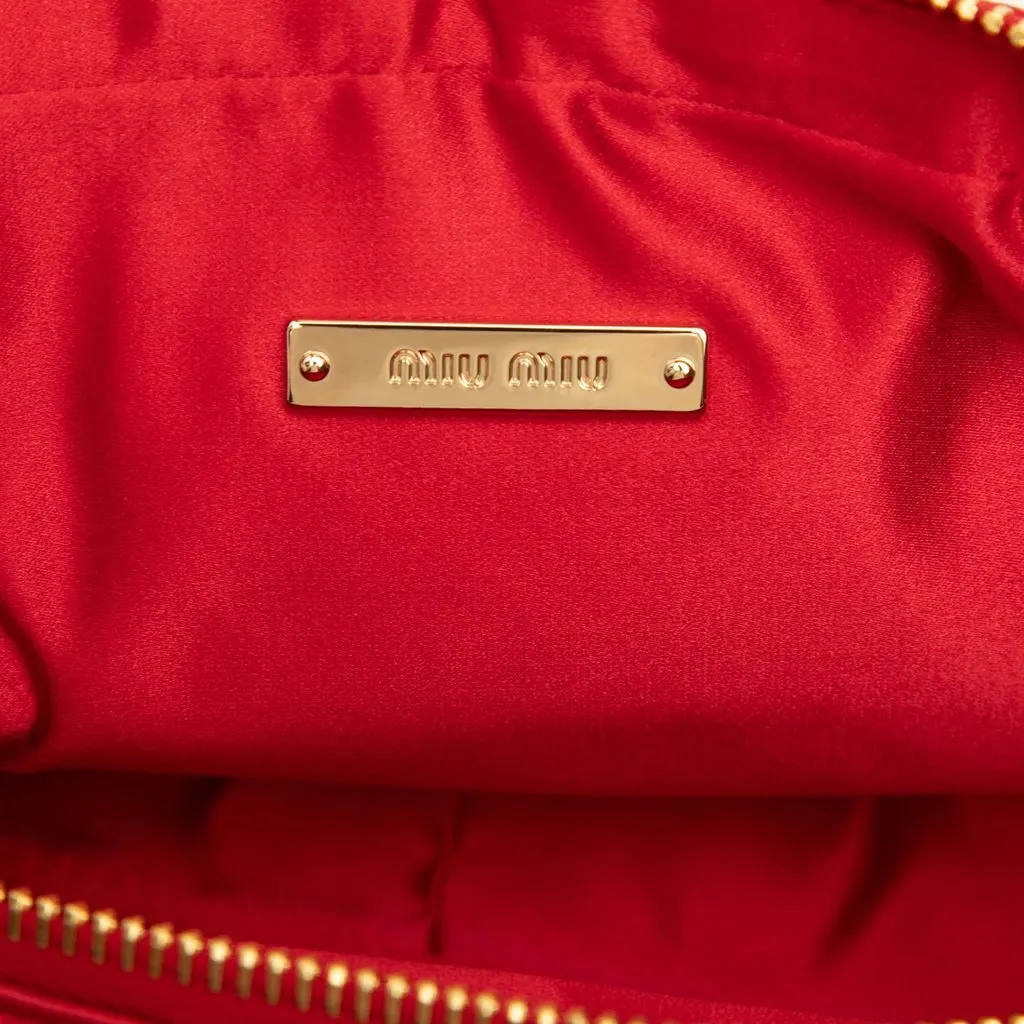 Miu Miu Matelasse Nappa Clutch Red Leather Very good - Box View