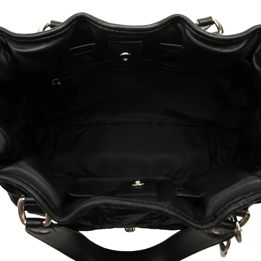 Dior Nylon Cannage Charming Lock Tote Black Very good - Model View
