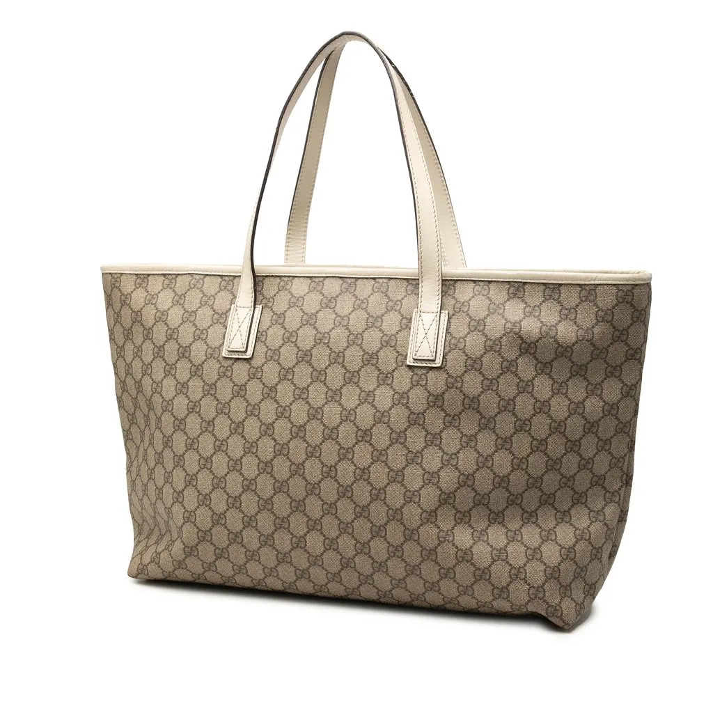 Gucci Large GG Supreme Tote Beige Canvas Good - Back View