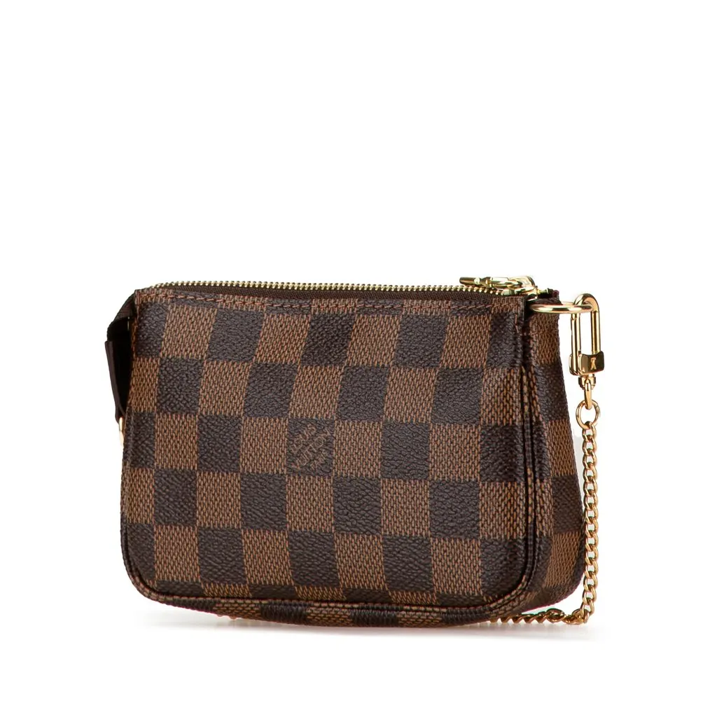 Louis Vuitton Damier Ebene Trunks and Bags Mini Pochette Accessoires Brown Canvas Very good - Back View