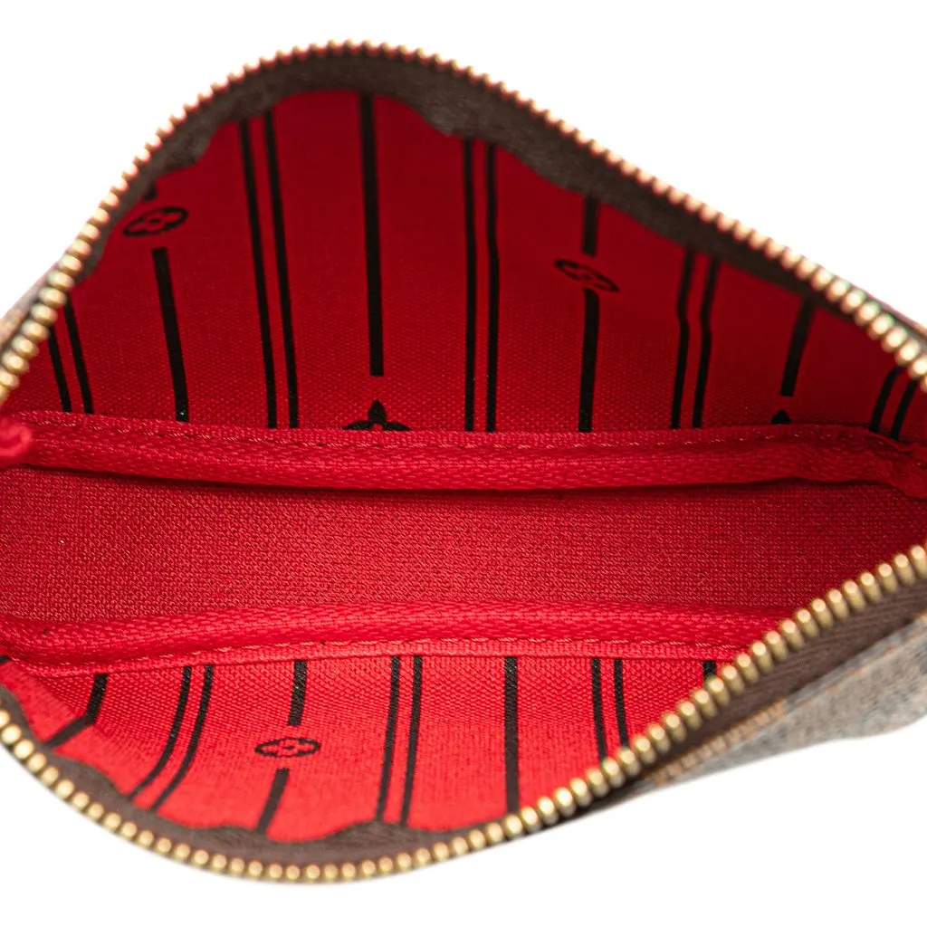 Louis Vuitton Damier Ebene Trunks and Bags Mini Pochette Accessoires Brown Canvas Very good - Model View