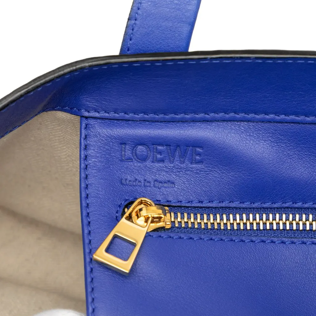 LOEWE Anagram Embossed Leather T Shopper Tote Blue Leather Very good - Box View