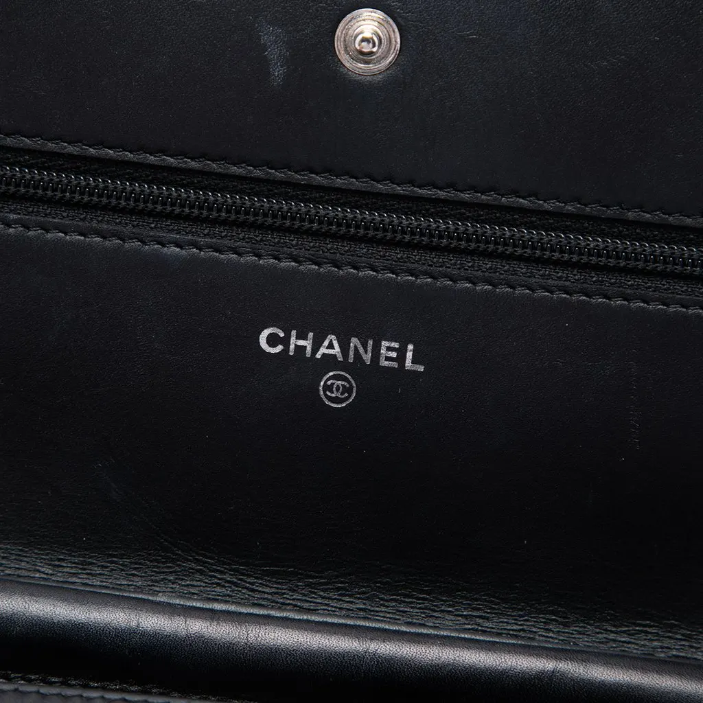 Chanel Quilted Lambskin Cambon Ligne Wallet On Chain Black Leather Good - Box View