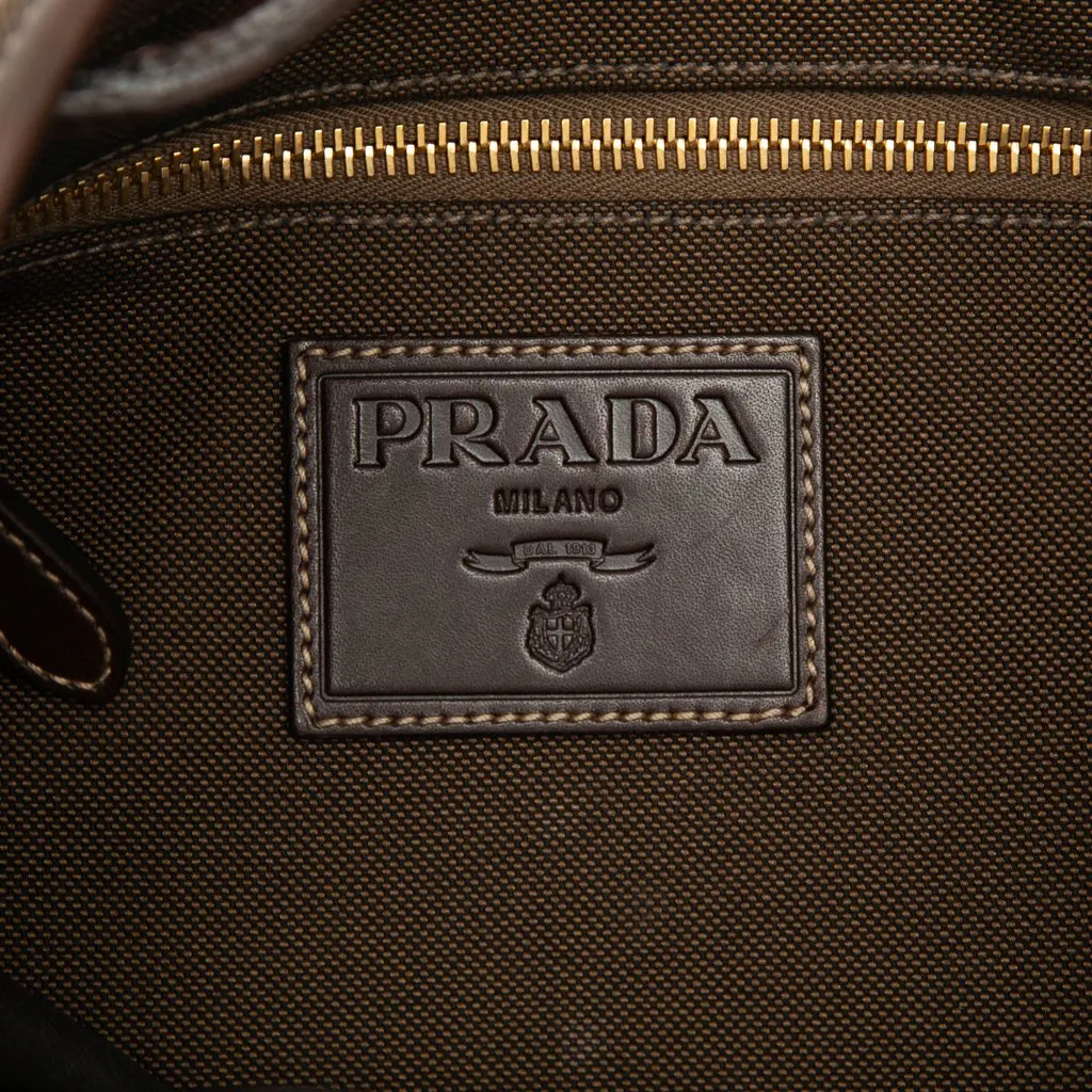 Prada Canvas Canapa Logo Tote Brown Good - Box View