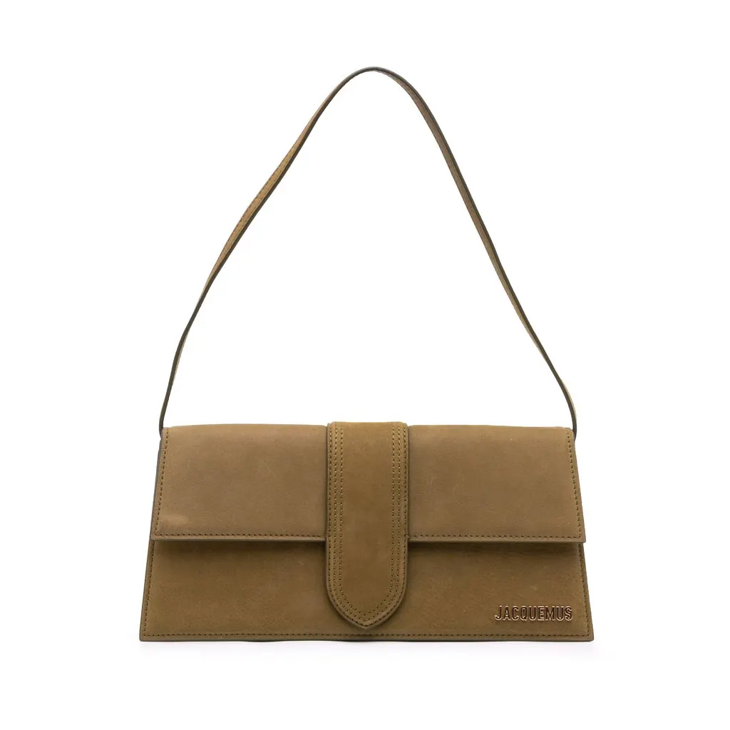 Jacquemus Suede Le Bambino Long Shoulder Bag Brown Leather Very good - Front View