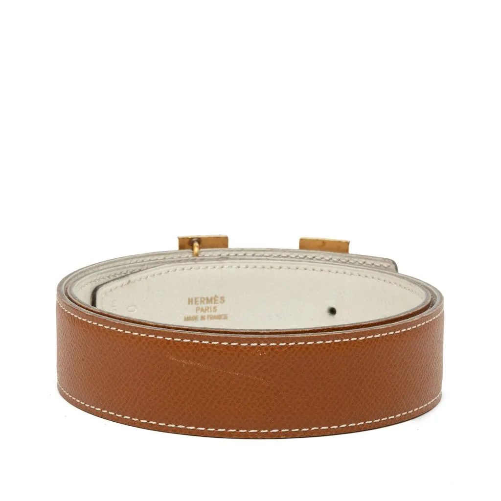 Hermès Courchevel Constance H Reversible Belt Brown Leather Good - Inside View