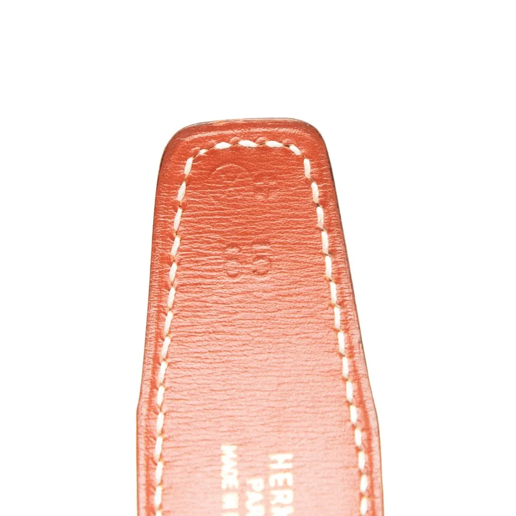 Hermès Box Calf Chaine d Ancre Reversible Belt 65 Blue Leather Very good - Box View