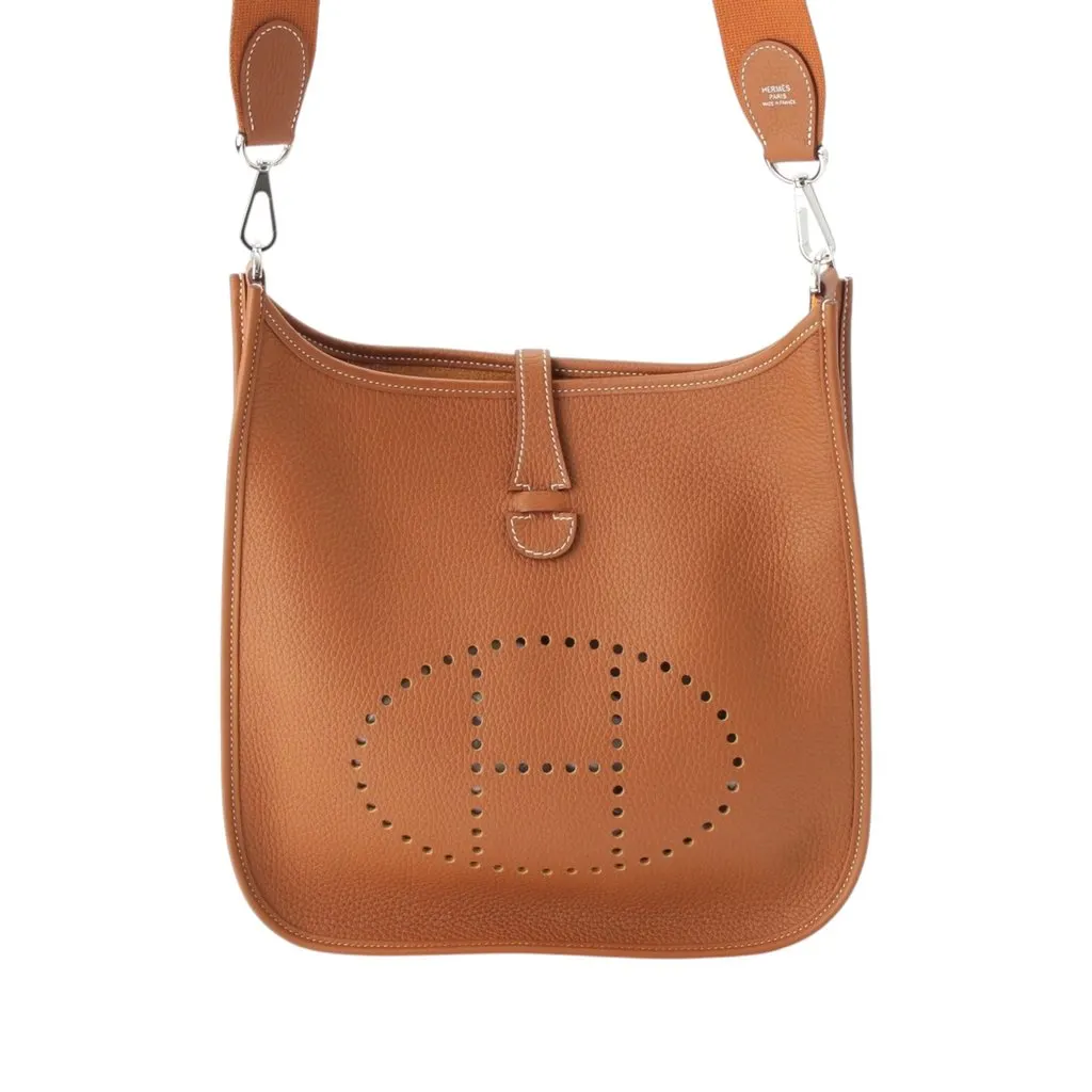 Hermès Clemence Evelyne III 29 Brown Leather Very good - Front View
