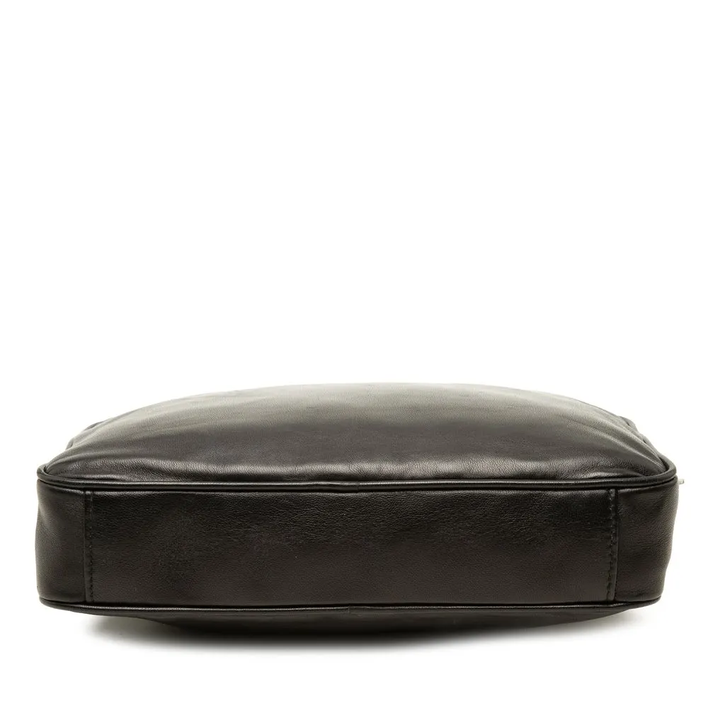 Prada Soft Calf Logo Wristlet Clutch Black Leather Very good - Inside View