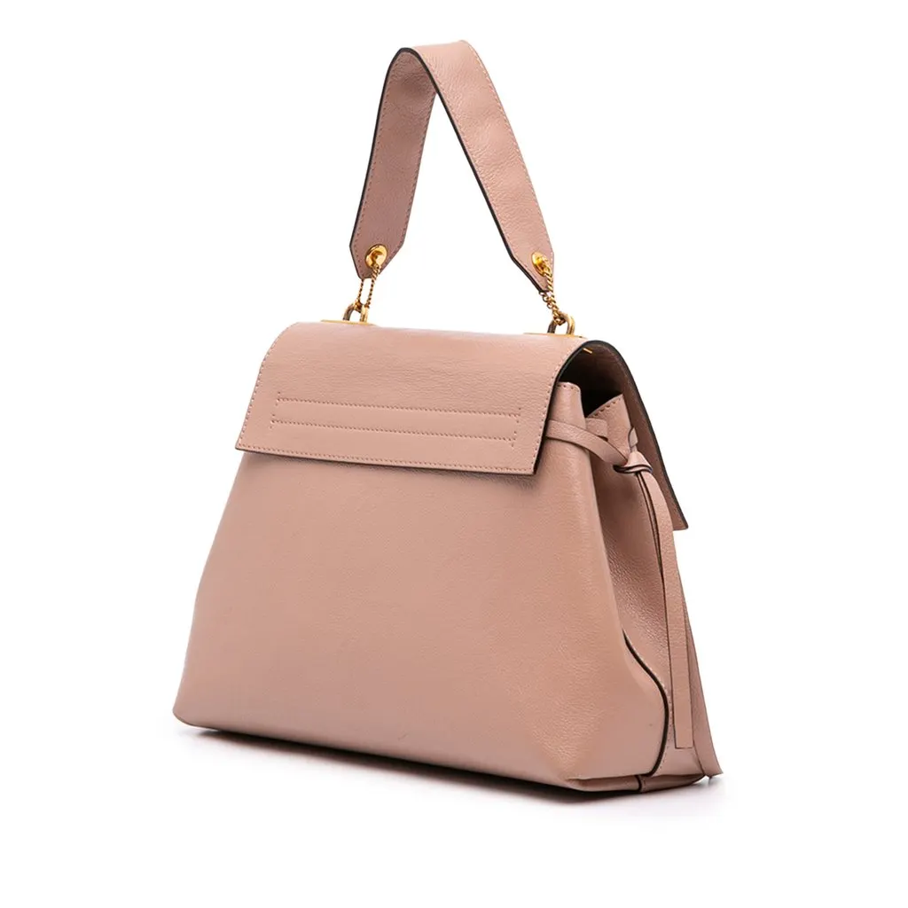 Valentino Medium Grained Calfskin VRing Top Handle Bag Brown Leather Very good - Back View