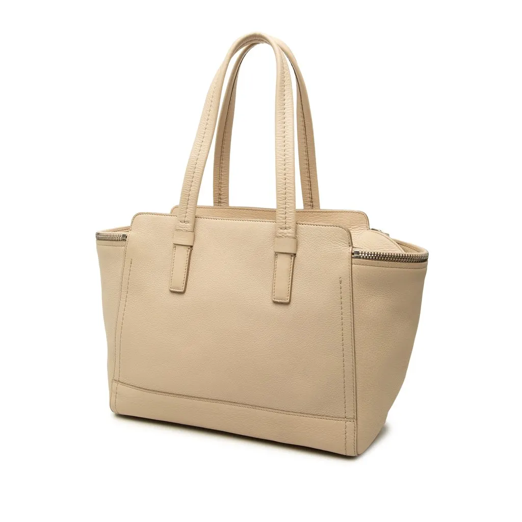 Salvatore Ferragamo Medium Leather Gancini Verve Tote Beige Leather Very good - Back View