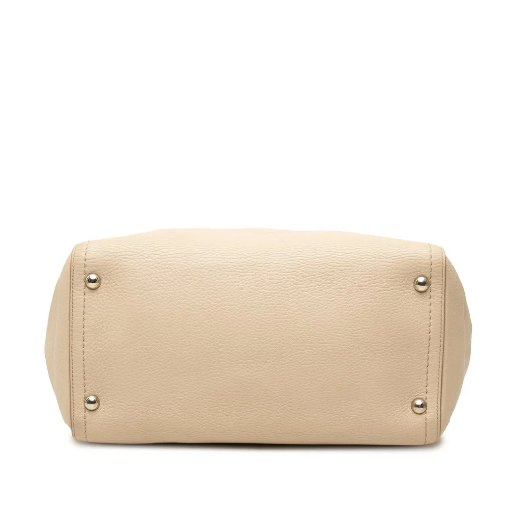 Salvatore Ferragamo Medium Leather Gancini Verve Tote Beige Leather Very good - Inside View