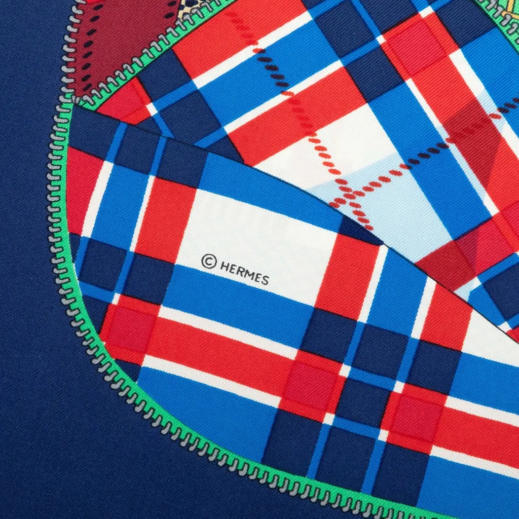 Hermès L Elegance et le Confort en Automobile Silk Scarf 90 Blue Silk Very good - Inside View