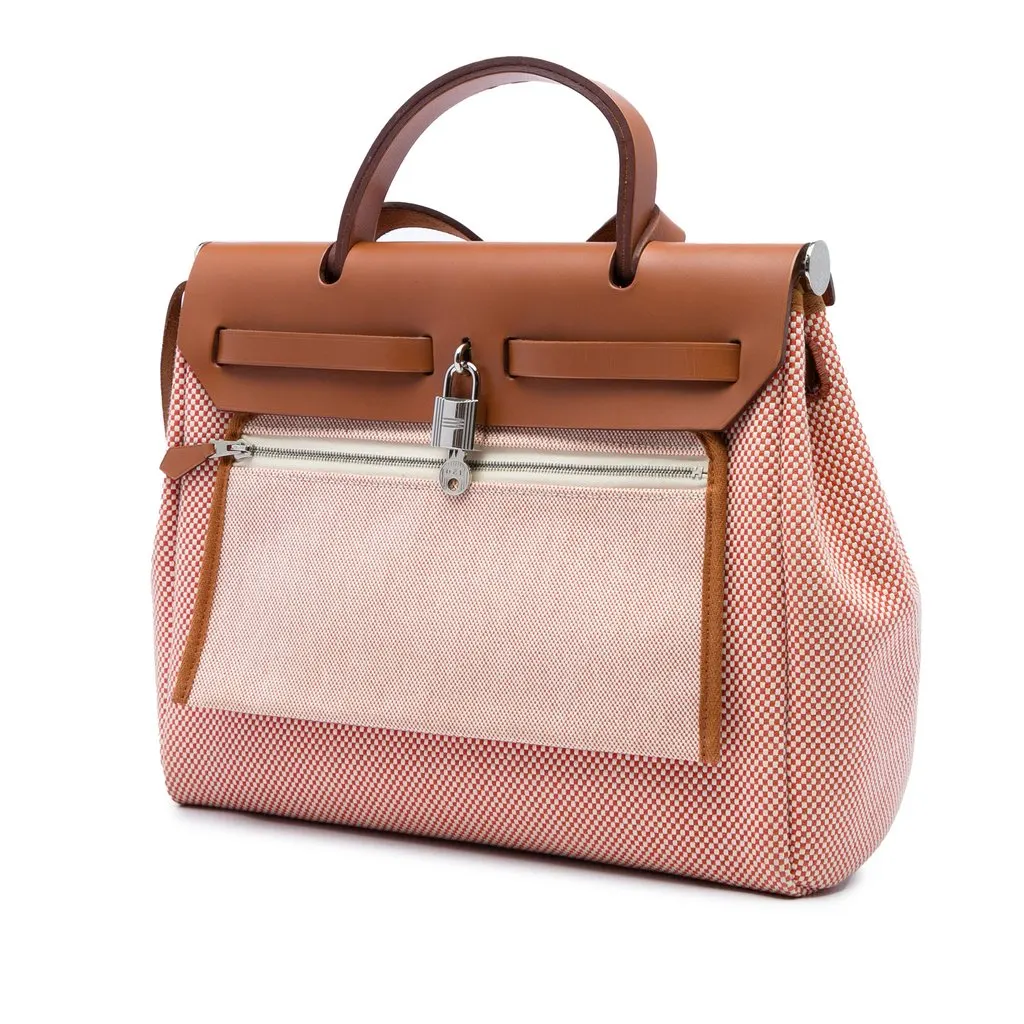 Hermès Toile Criss Viking Vache Hunter Herbag Zip 31 Orange Very good - Back View