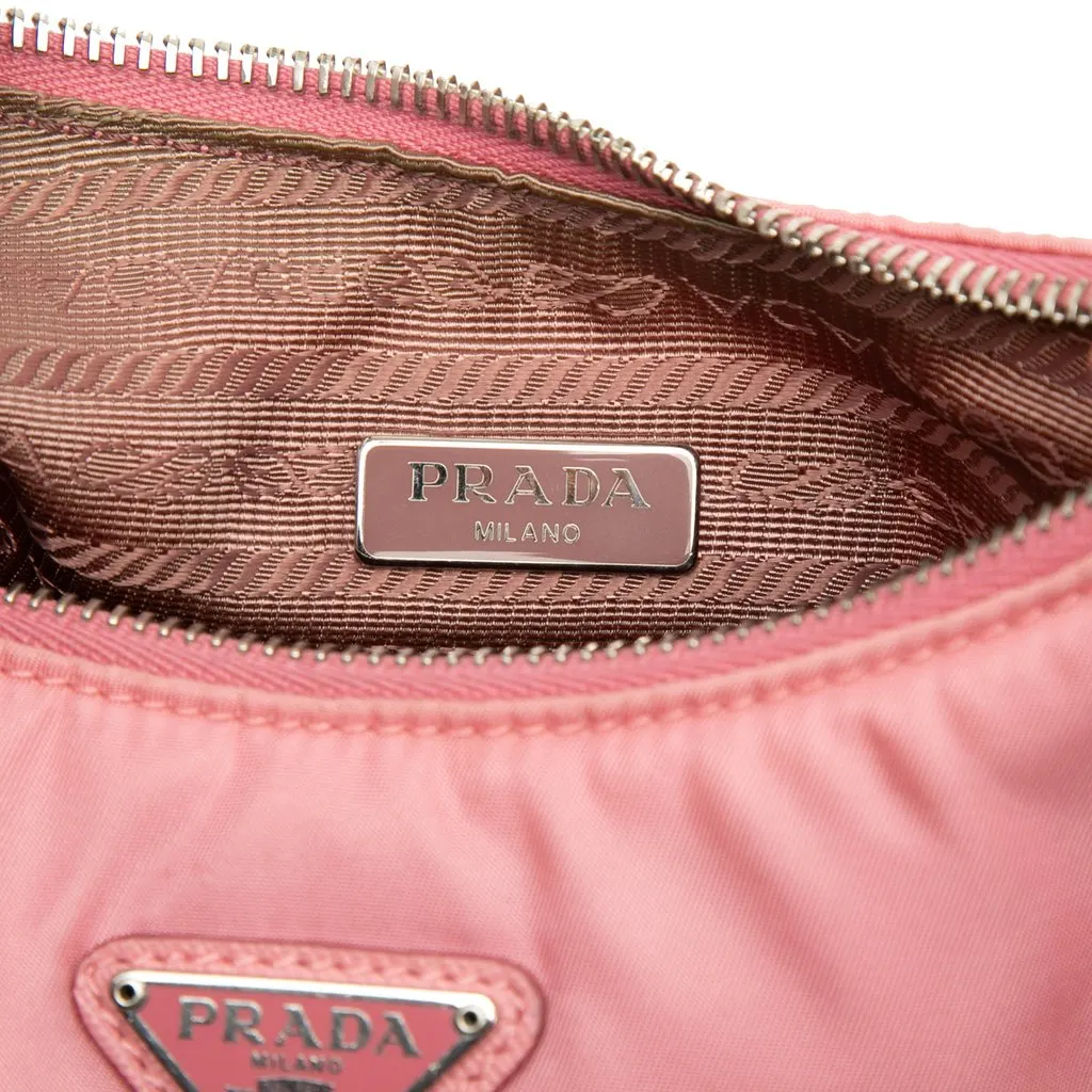 Prada Saffiano Trimmed Tessuto Re Edition 2005 Satchel Pink Very good - Box View