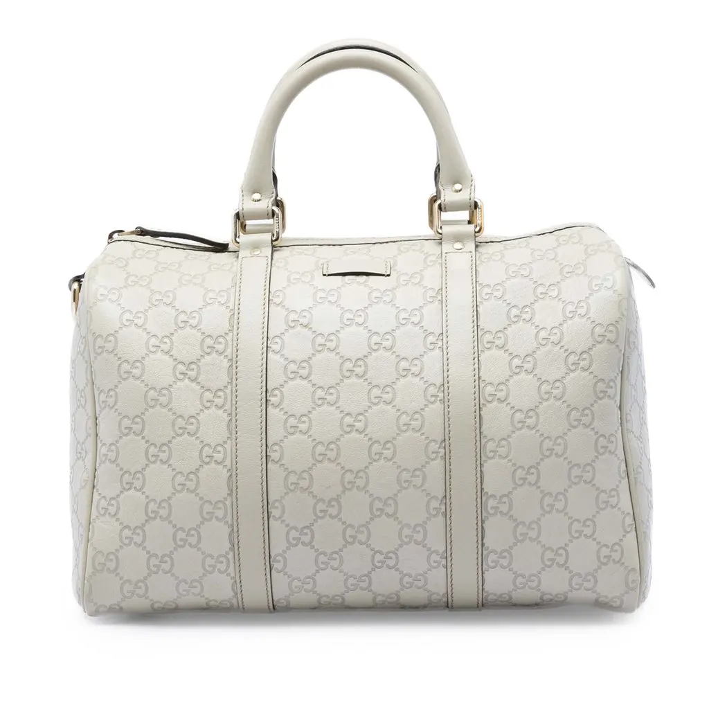 Gucci Medium Guccissima Joy Boston Bag White Leather Very good - Front View