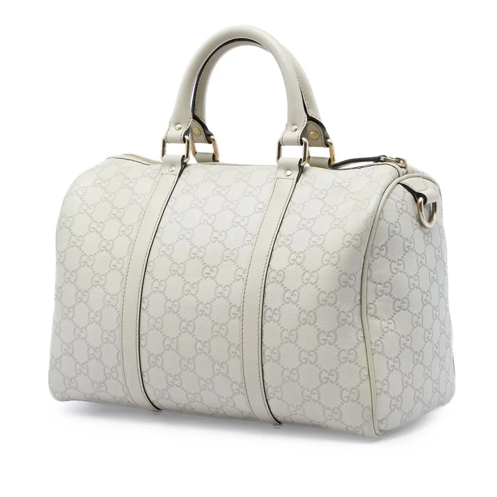 Gucci Medium Guccissima Joy Boston Bag White Leather Very good - Back View