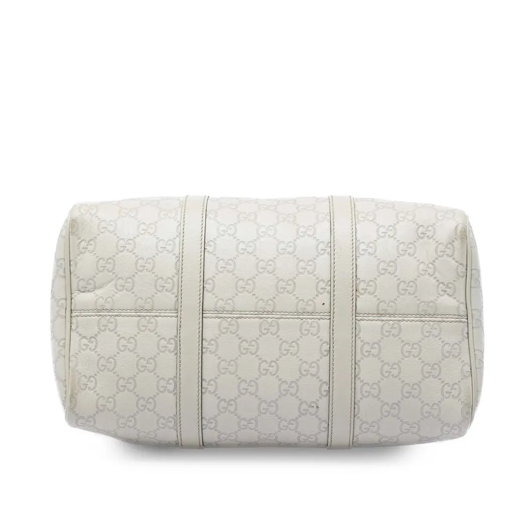 Gucci Medium Guccissima Joy Boston Bag White Leather Very good - Inside View